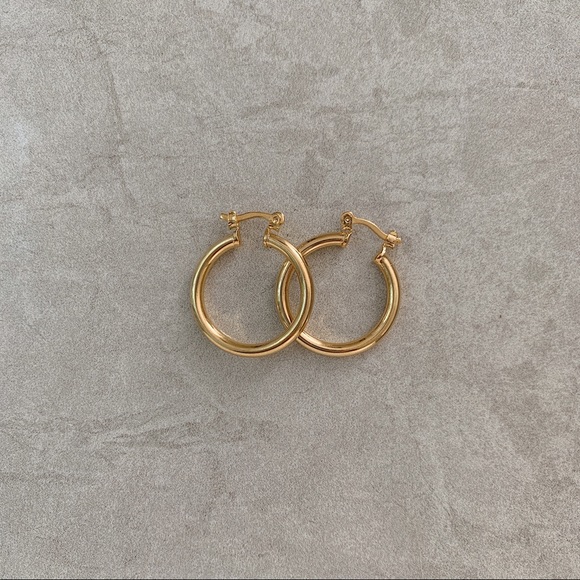 Small Tube Hoops | 18k Gold Filled - Picture 2 of 4
